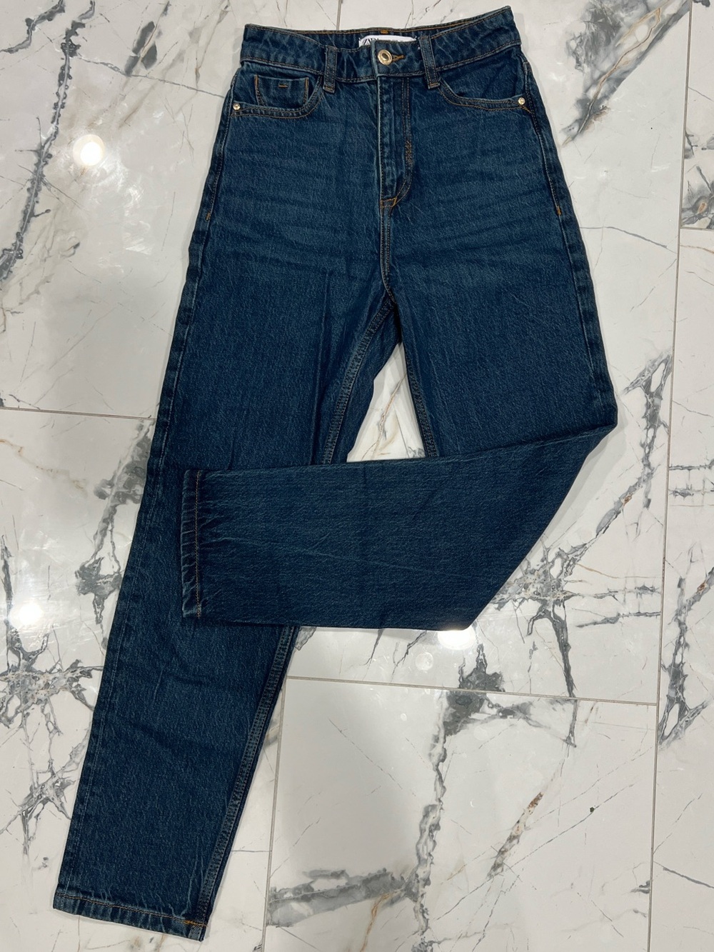 Classic High-Rise Women’s Mom Jeans in Dark Blue